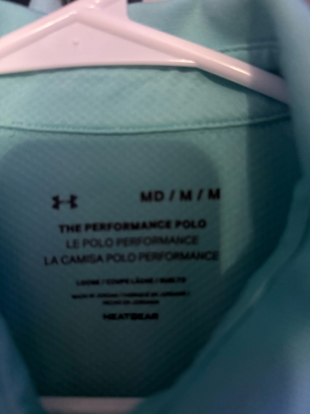 Under Armour Men’s performance Polo Shirt - Aqua Blue - Picture 3 of 4